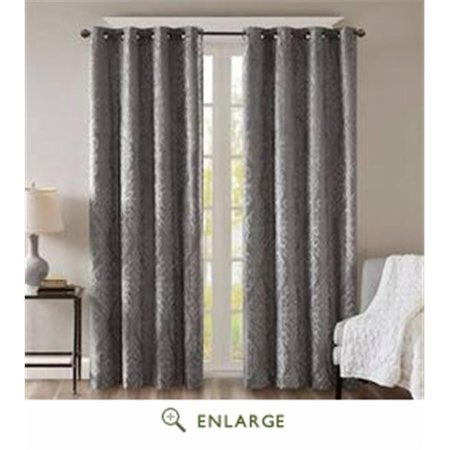SUN SMART 50 x 108 in. Mirage Knitted Jacquard Total Blackout Panel; Charcoal SS40-0021